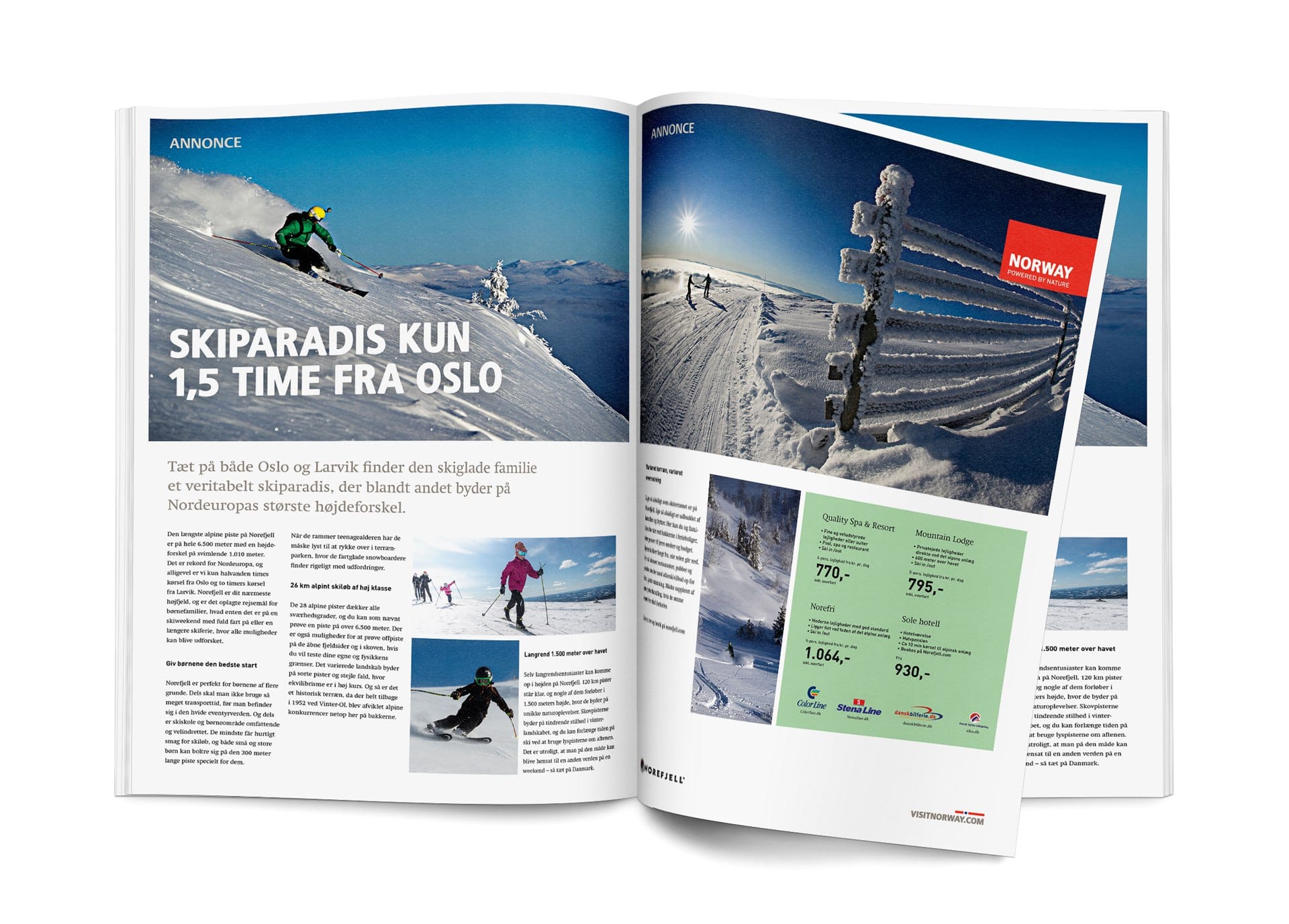 Portfolio case - Integreret vinter kampagne til Visit Norway, med design af annoncer til landets dagblade og magasiner, fulgt op af Facebook og banner kampagne