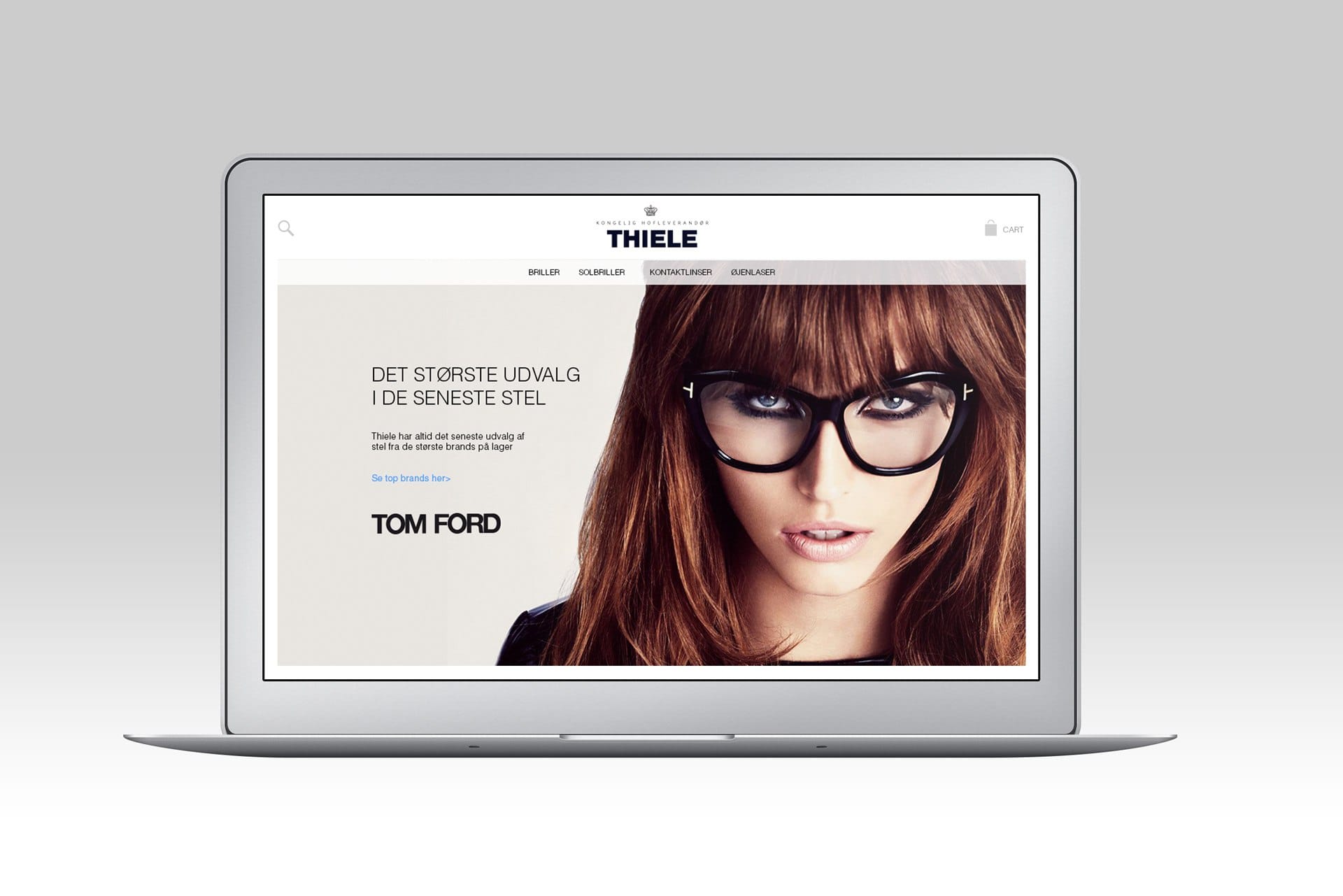Portfolio case – Online markedsføring af Thile's solbrille og brille kollektion - Webshop, online sysntest bestilling, find stel efter køn, mærke eller stil